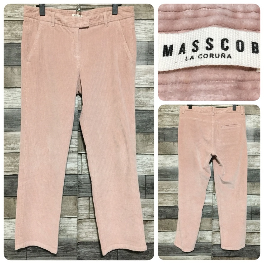 Masscob La Cordura Straight Corduroy Pants Women’s 40 Pink (Inseam 26) Spain